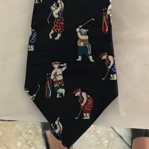 Coca Cola Bear Playing Golf Tie